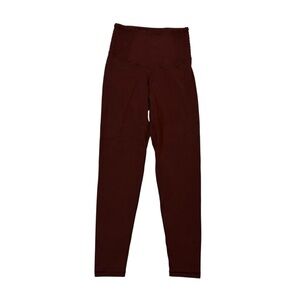 Offline Aerie Real Me 7/8 Legging high rise ruched sides maroon burgundy small